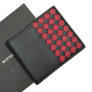 Bottega Veneta Bi fold Wallet Black Red Leather